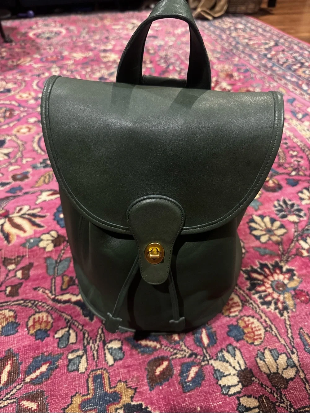 RARE BOTTLE GREEN / NEAR MINT Vintage Coach Classic Backpack (Style 9943)